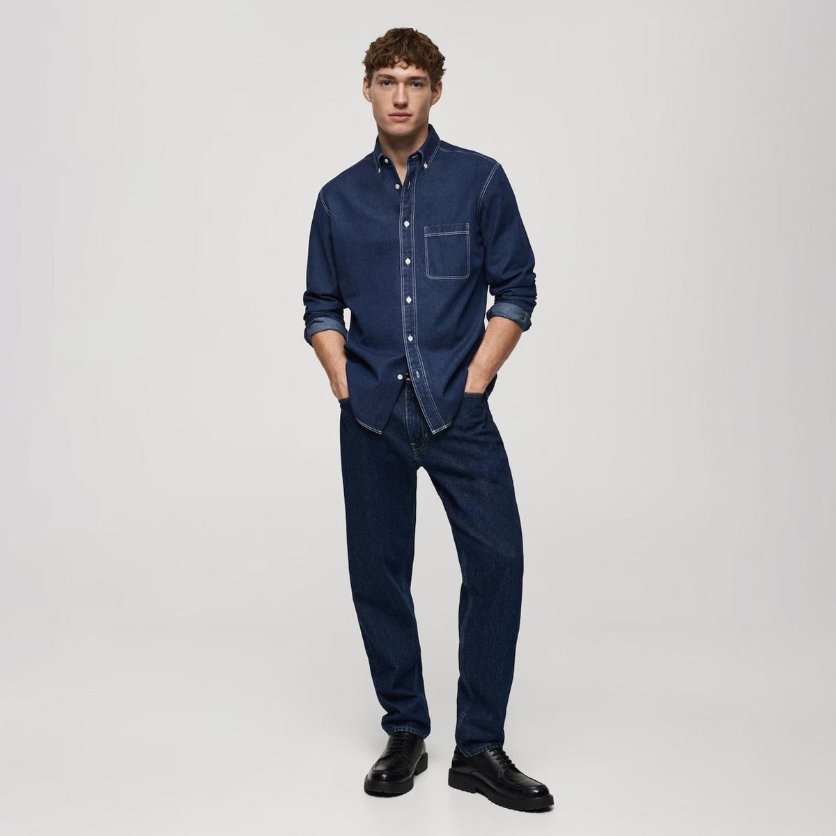 MANGO MAN - Camisa Vaquera Regular Fit Hombre Mango Man