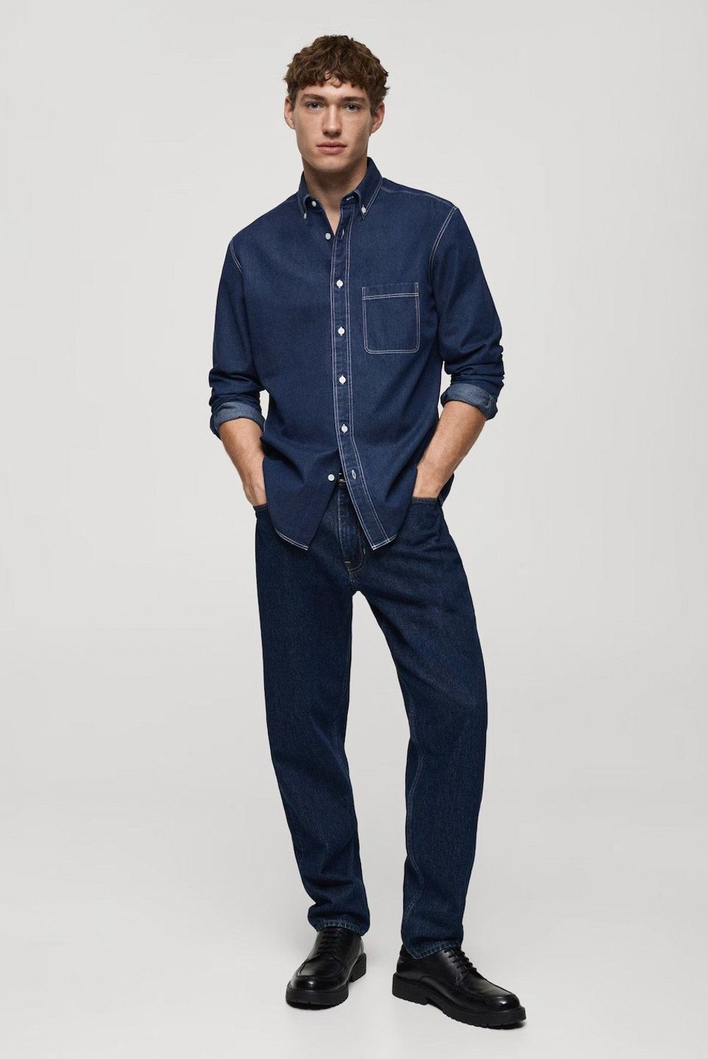 MANGO MAN - Camisa Vaquera Regular Fit Hombre Mango Man