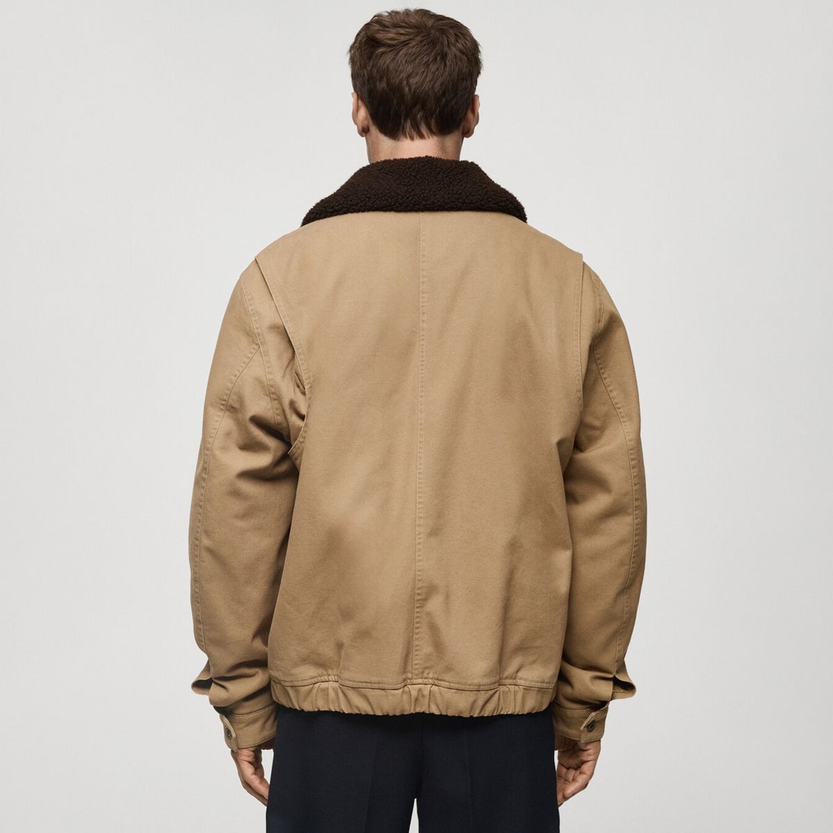 MANGO MAN - Chaqueta Torrey 100% Algodón Acolchada con Cuello Borrego Hombre Mango Man