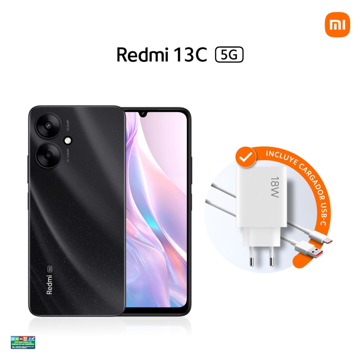 XIAOMI - Xiaomi Redmi 13C 5G 256GB Negro
