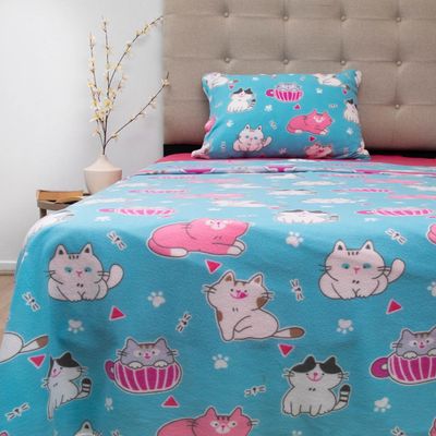 Imagen 2 del producto Juego De Sábanas Infantil Polar Gatos