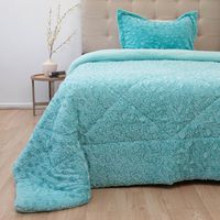 Cubrecama Plush Sherpa 1.5 Plaza D1 Turquesa
