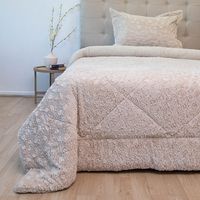 Cubrecama Plush Sherpa 1.5 Plaza D1 Beige