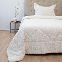 Cubrecama Plush Sherpa 1.5 Plaza D1 Crudo