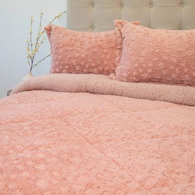 Imagen 2 del producto Cubrecama Plush Sherpa King D1_Rosa