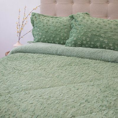 Imagen 2 del producto Cubrecama Plush Sherpa King D1 Verde