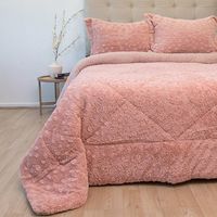 Cubrecama Plush Sherpa Super King D1 Rosa