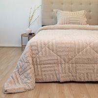 Cubrecama Plush Sherpa 1.5 Plaza D2 Beige