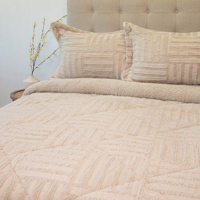 Imagen 2 del producto Cubrecama Plush Sherpa 2 Plazas D2 Beige