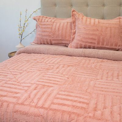 Imagen 2 del producto Cubrecama Plush Sherpa King D2 Rosa