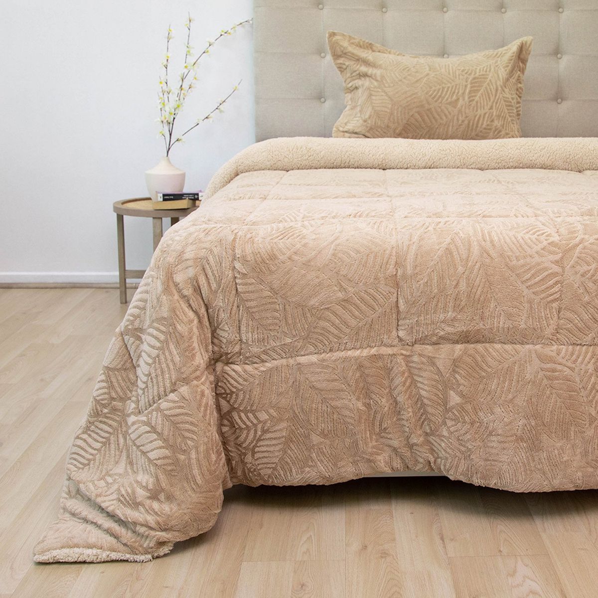 DORAL - Cubrecama Senses Sherpa 1.5 Plaza D2 Beige Doral