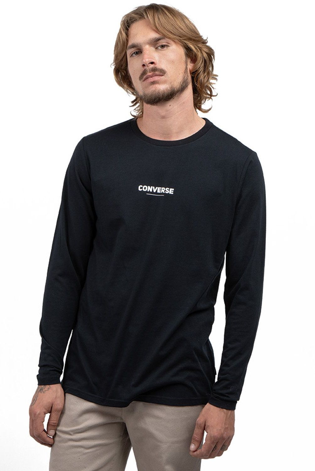 CONVERSE - Polera Manga Larga Regular Fit Hombre Converse