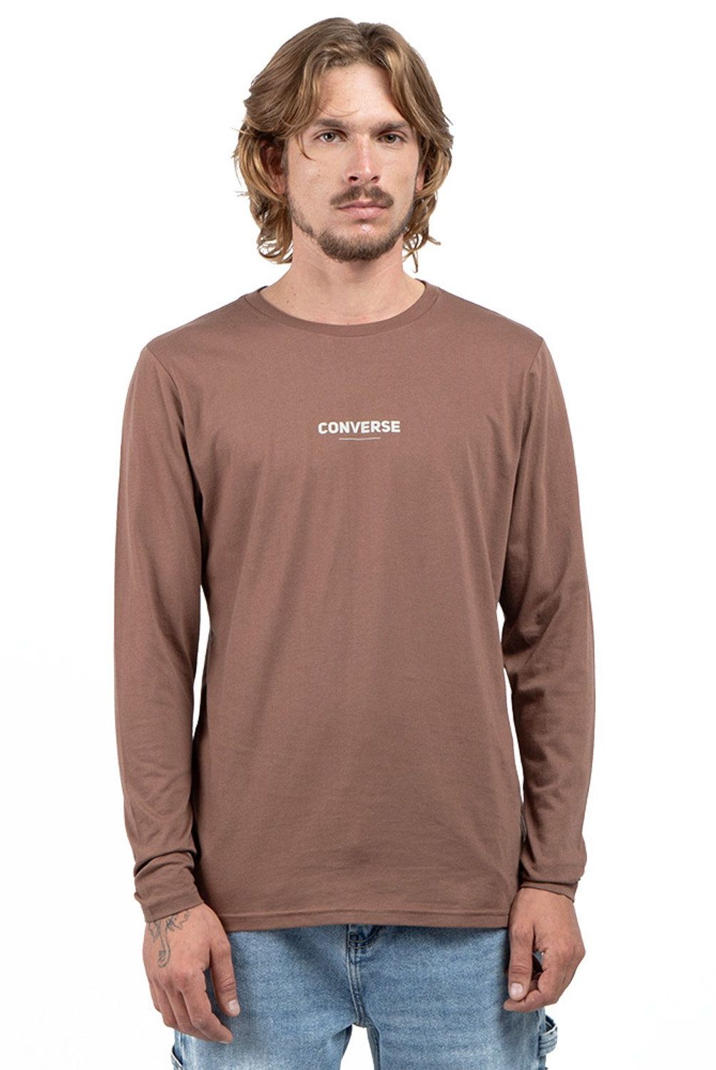 CONVERSE - Polera Manga Larga Regular Fit Hombre Converse
