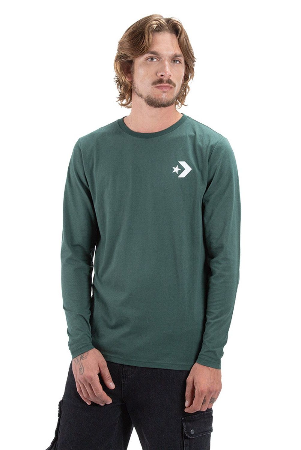CONVERSE - Polera Manga Larga Regular Fit Hombre Converse