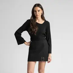 LOLITA POCKET - Mini Falda Ojetillos