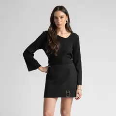 LOLITA POCKET - Mini Falda Ojetillos