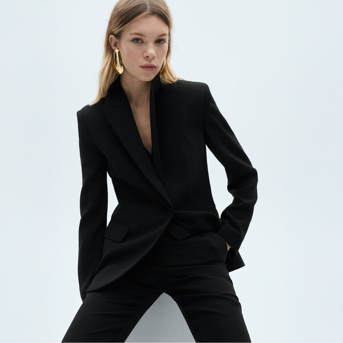 MANGO - Blazer Traje Estructura Mujer Mango