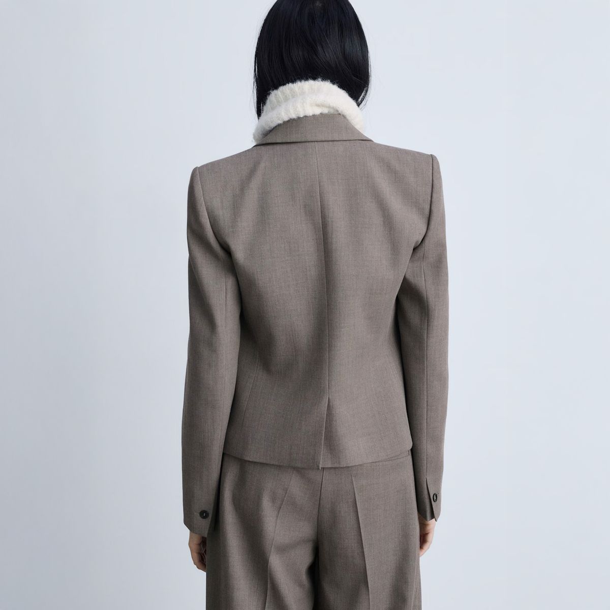 MANGO - Blazer Traje Crop Mujer Mango