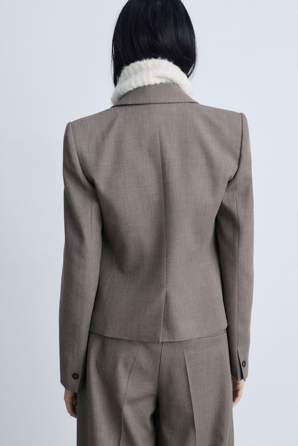 MANGO - Blazer Traje Crop Mujer Mango