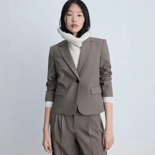MANGO - Blazer Traje Crop Mujer