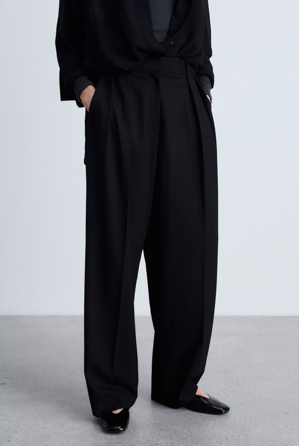 MANGO - Pantalón Pinzas Wideleg Mujer Mango