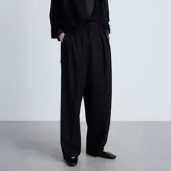 MANGO - Pantalón Pinzas Wideleg Mujer