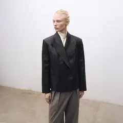 MANGO - Blazer Piel Doble Botonadura Mujer