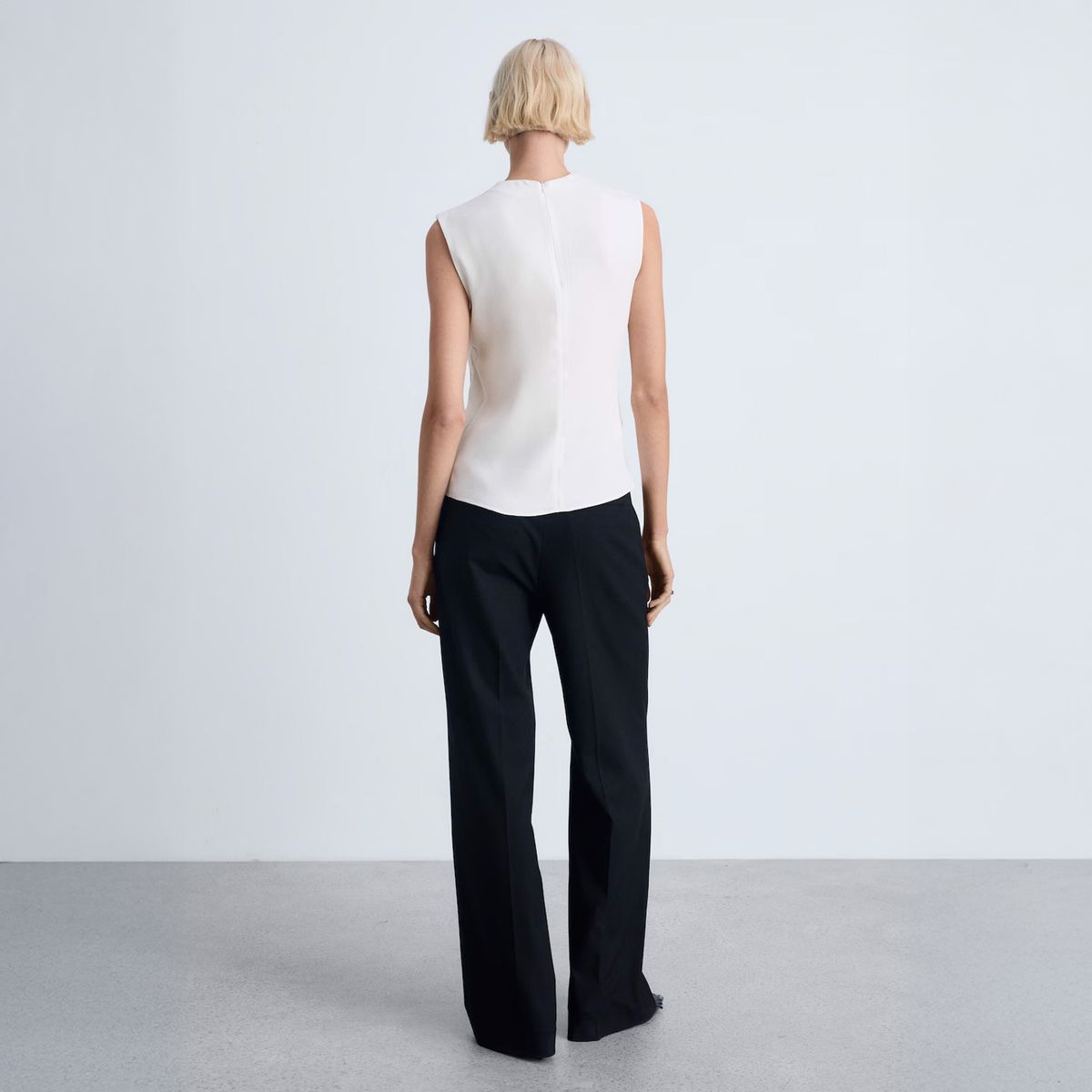 MANGO - Blusa Drapeada Sin Mangas Mujer Mango