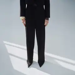 MANGO - Pantalón Traje Recto Lazo Mujer