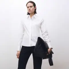 MANGO - Camisa Popelín Entallada Mujer