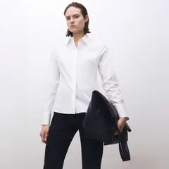 MANGO - Camisa Popelín Entallada Mujer