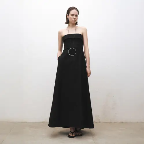 MANGO - Vestido Evasé Palabra De Honor Mujer