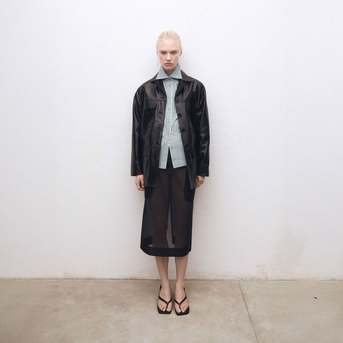 MANGO - Camisa Rayas Manga Corta Algodón Mujer Mango