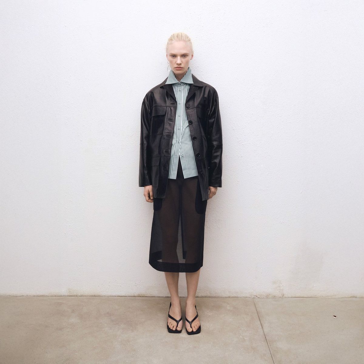 MANGO - Camisa Rayas Manga Corta Algodón Mujer Mango