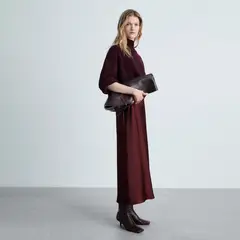 MANGO - Falda Midi Satinada Mujer