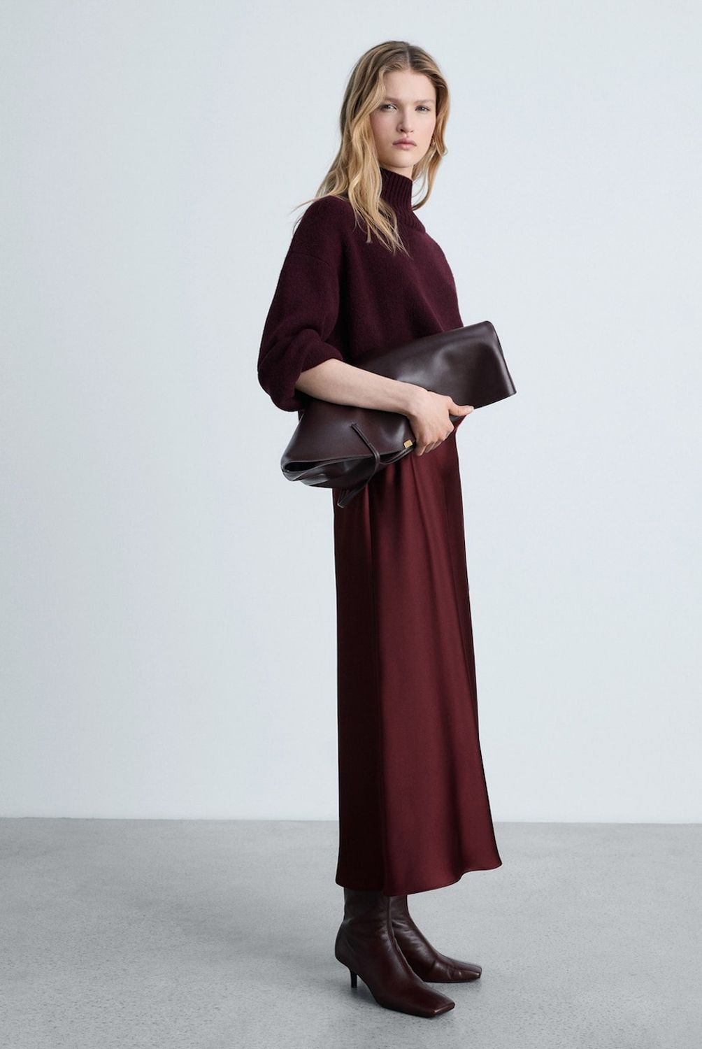 MANGO - Falda Midi Satinada Mujer Mango