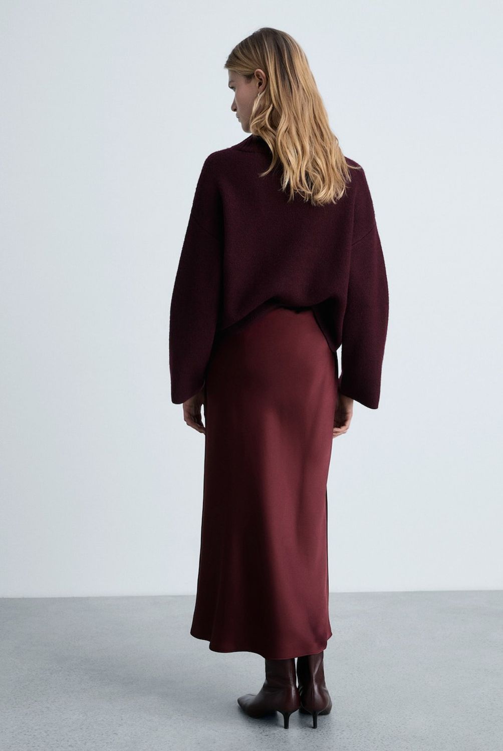 MANGO - Falda Midi Satinada Mujer Mango