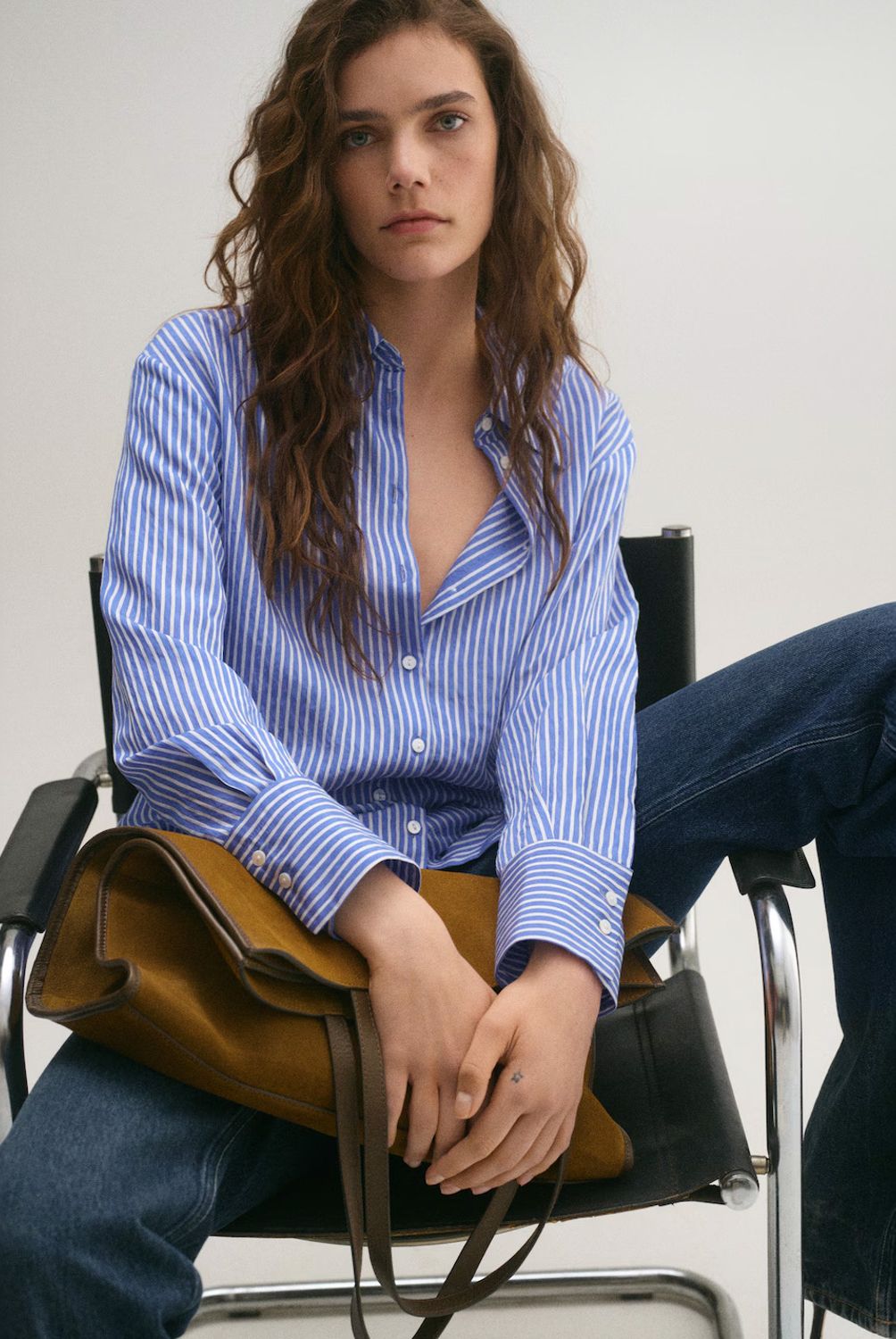 MANGO - Camisa Recta Rayas Mujer Mango