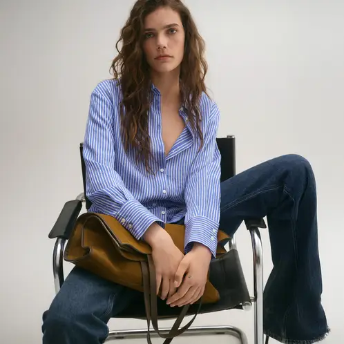 MANGO - Camisa Recta Rayas Mujer