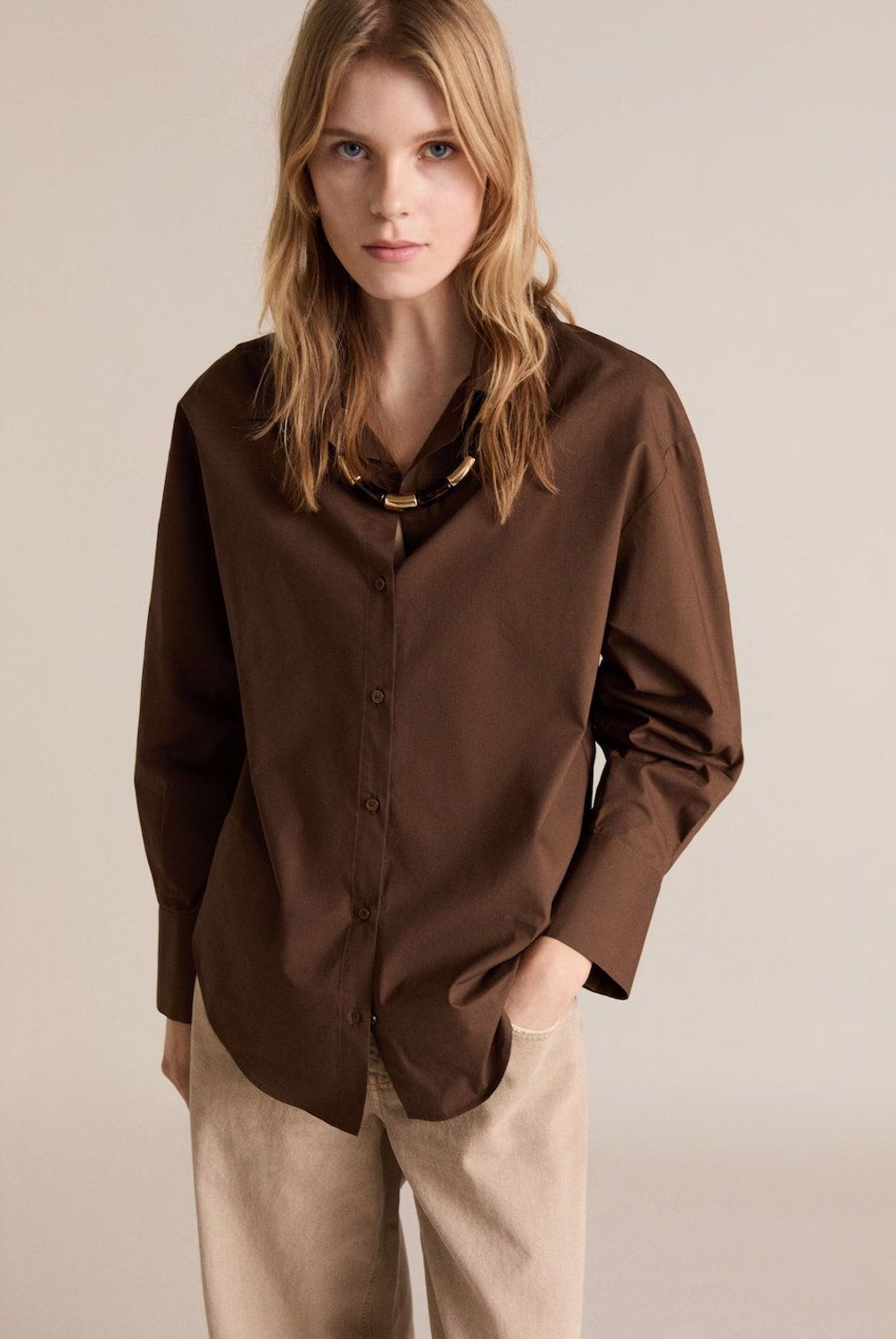 MANGO - Camisa Algodón Satinada Mujer Mango