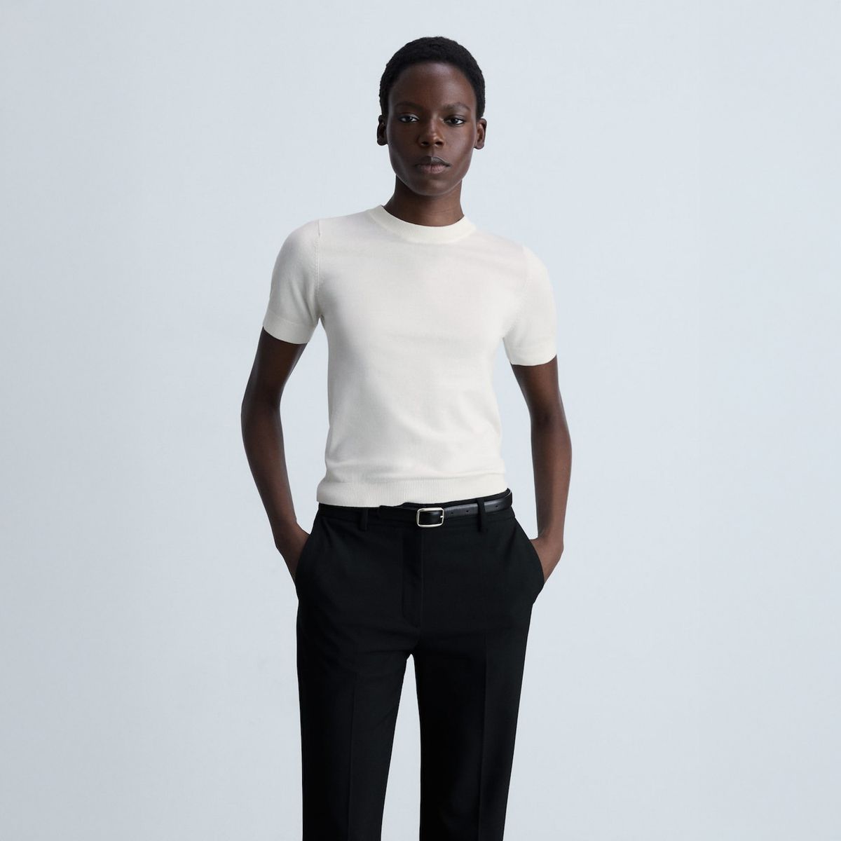 MANGO - Sweater Rayas Manga Corta Mujer Mango