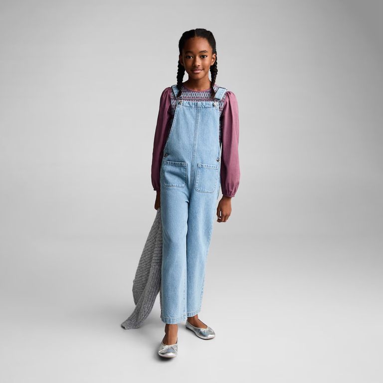 MANGO KIDS Jardinera Largo Vaquero Algodón Niña Mango Kids