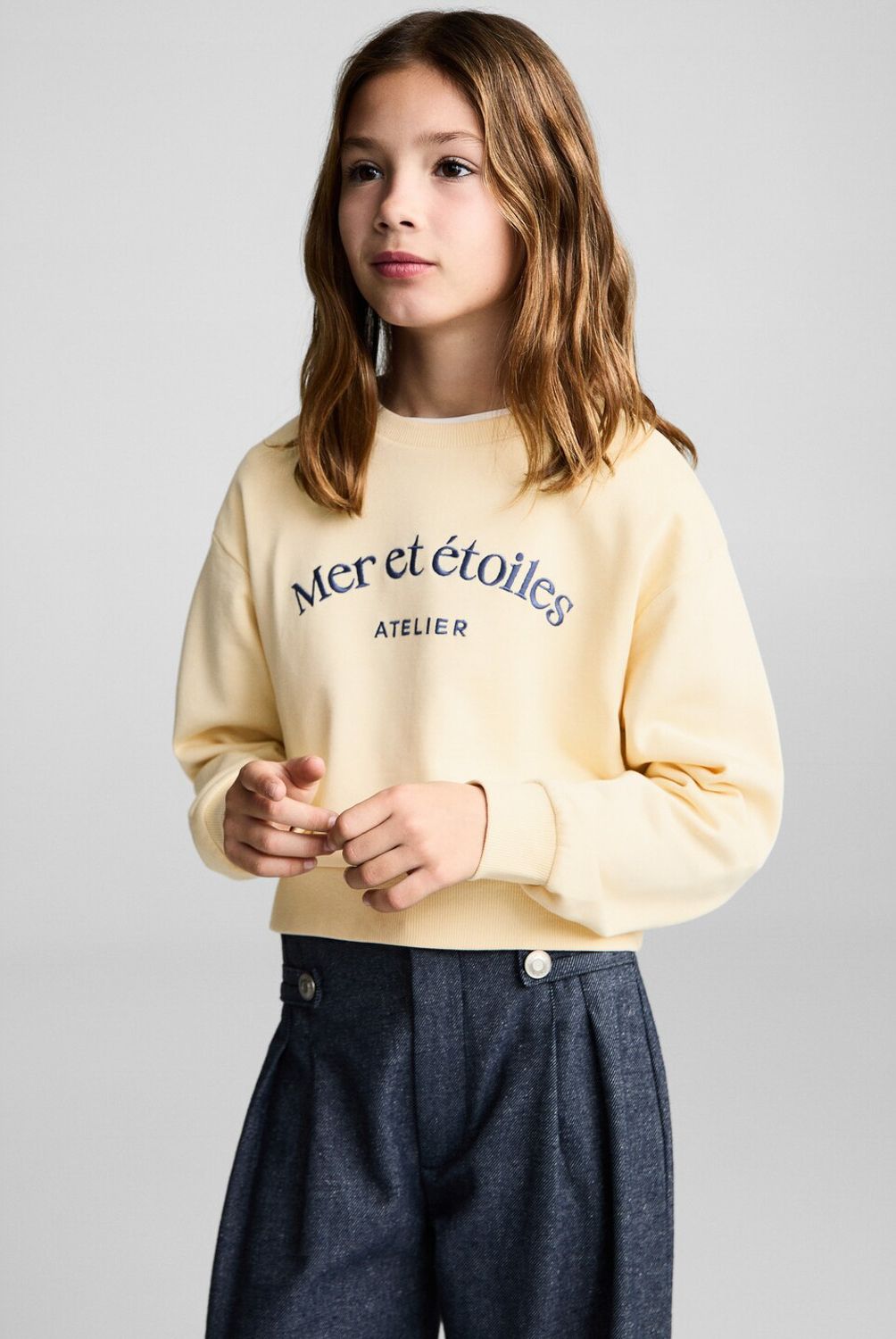 MANGO KIDS - Polerón Algodón Mensaje Algodón Niña Mango Kids