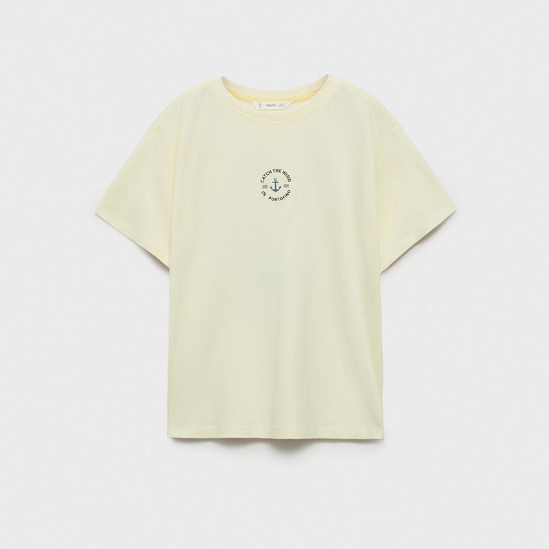 MANGO KIDS - Polera Algodón Estampado Dibujo Algodón Niño Mango Kids