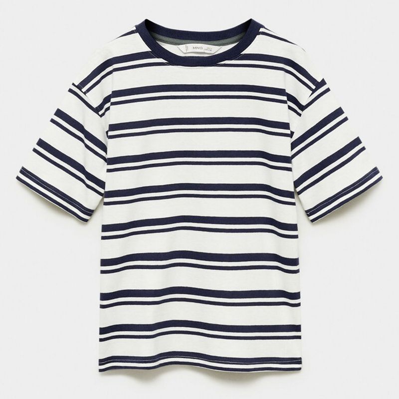 MANGO KIDS - Polera Algodón Rayas Algodón Niño Mango Kids
