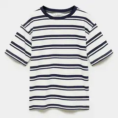 MANGO KIDS - Polera Algodón Rayas Algodón Niño