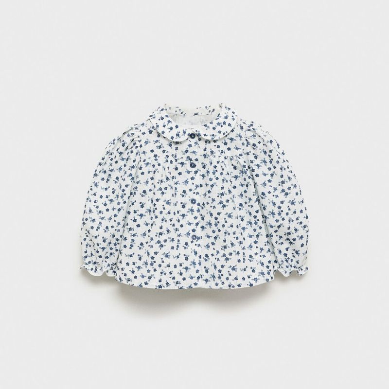MANGO KIDS - Blusa Algodón Estampado Flores Algodón Bebé Unisex Mango Kids