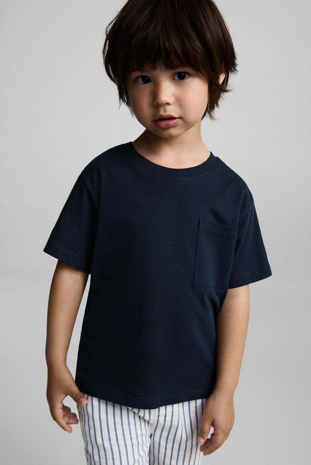 MANGO KIDS - Polera Algodón Bolsillo Algodón Bebé Niño Mango Kids