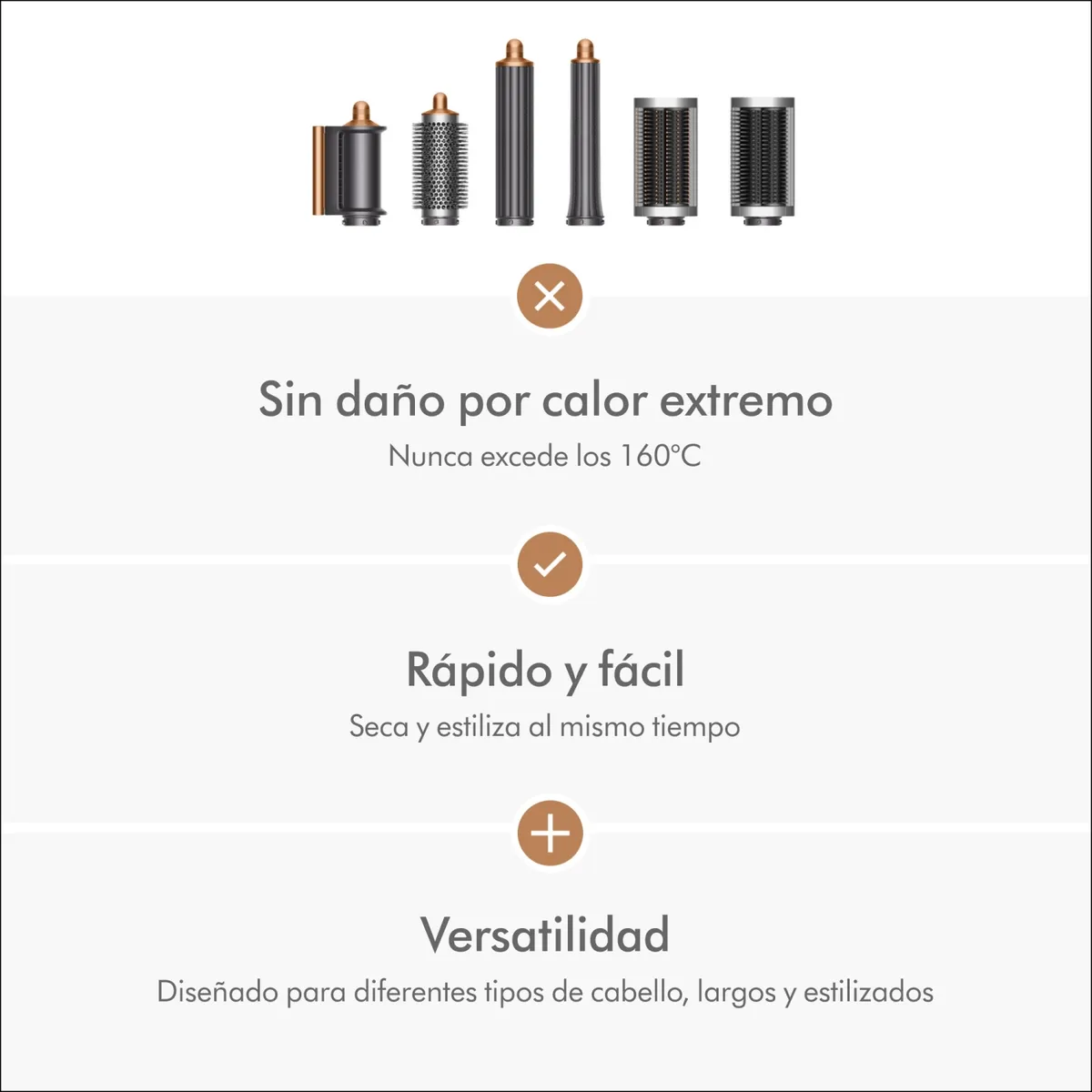 DYSON - Multiestilizador Dyson Airwrap Complete Long Níquel/Cobre