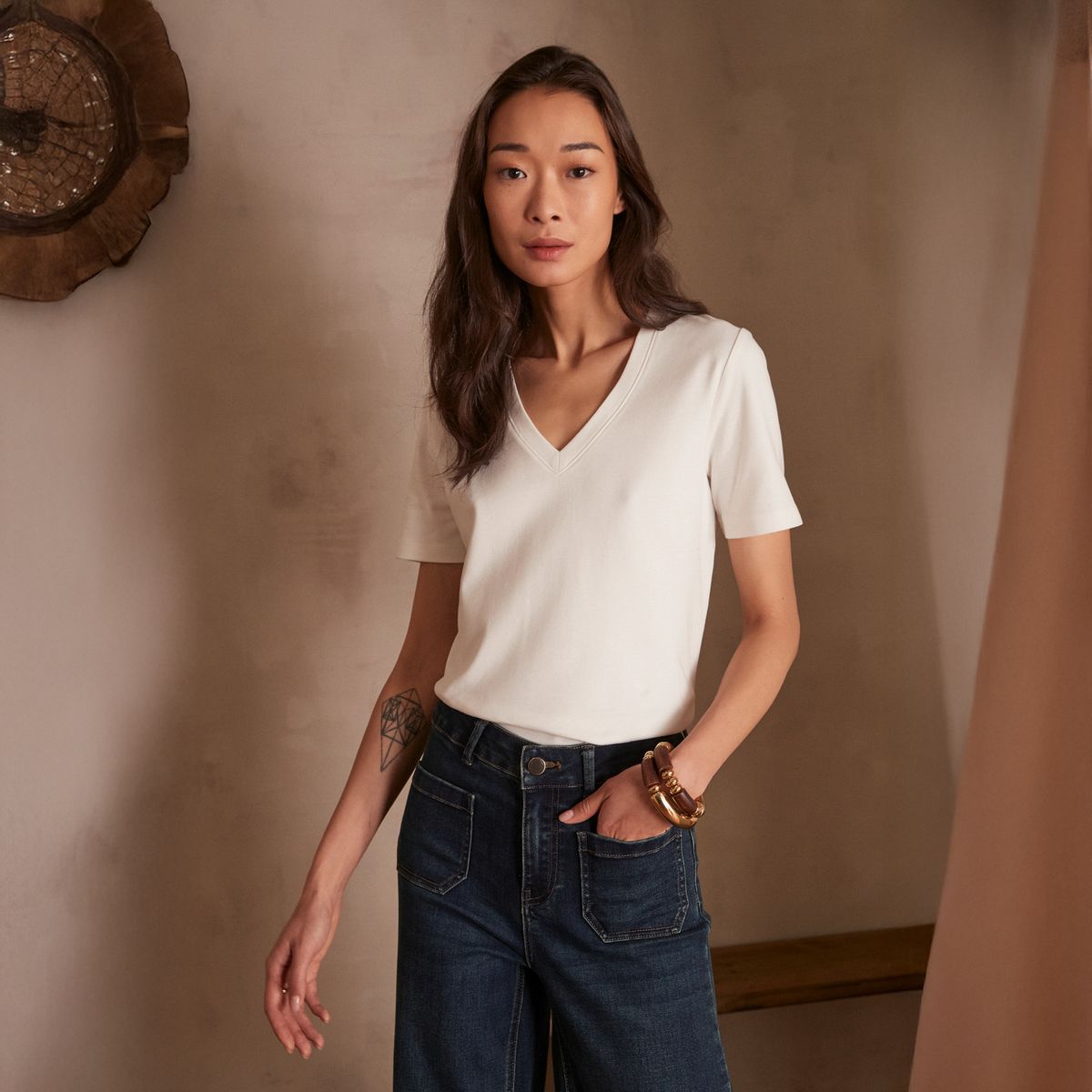 MAISON 123 - Polera Manga Corta Algodón Mujer Maison 123